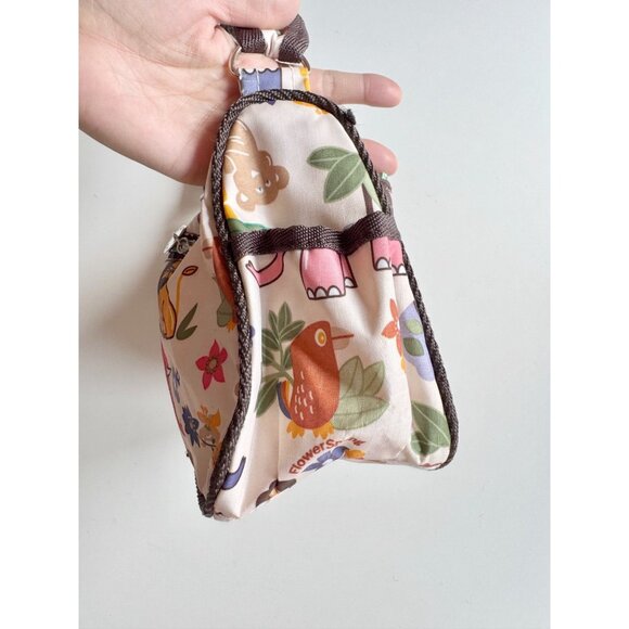 LESPORTSAC Jungle Animal Print Nylon Logo Grosgrain Trim Shoulder Bag Purse - Picture 8 of 15